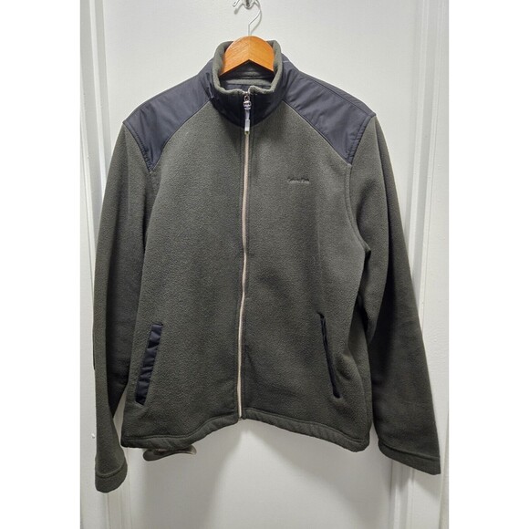 Calvin Klein Full Zip Jacket Padded Elbows Sweatshirt Mens L Tech Fleece - Picture 1 of 8